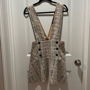 Zara pinafore tweed print dress size small